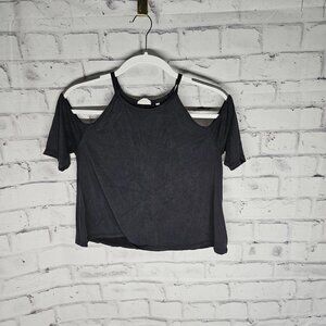Black Off Shoulder Crop Top